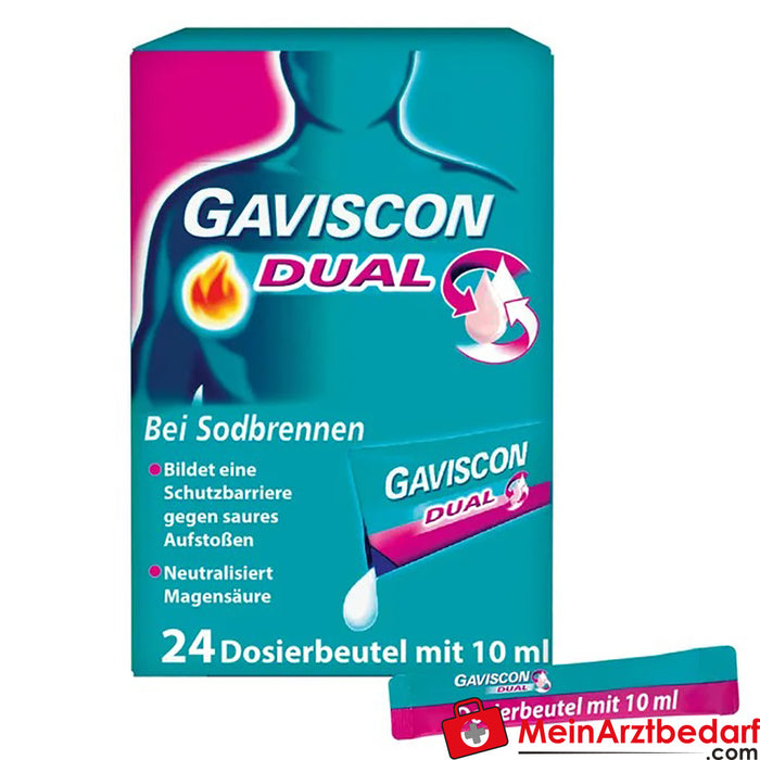 Gaviscon Dual 500mg/213mg/325mg numa saqueta