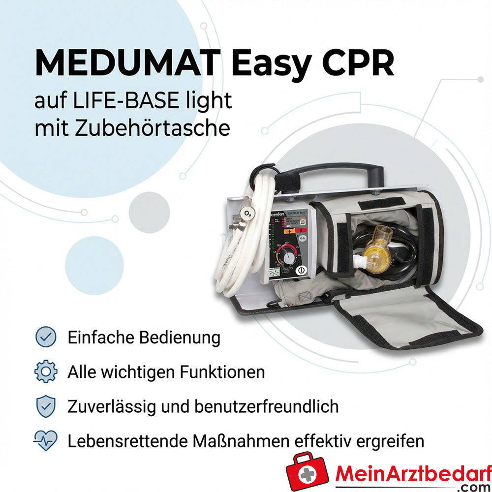 Weinmann MEDUMAT Easy CPR auf LIFE-BASE light mit Zubehörtasche.