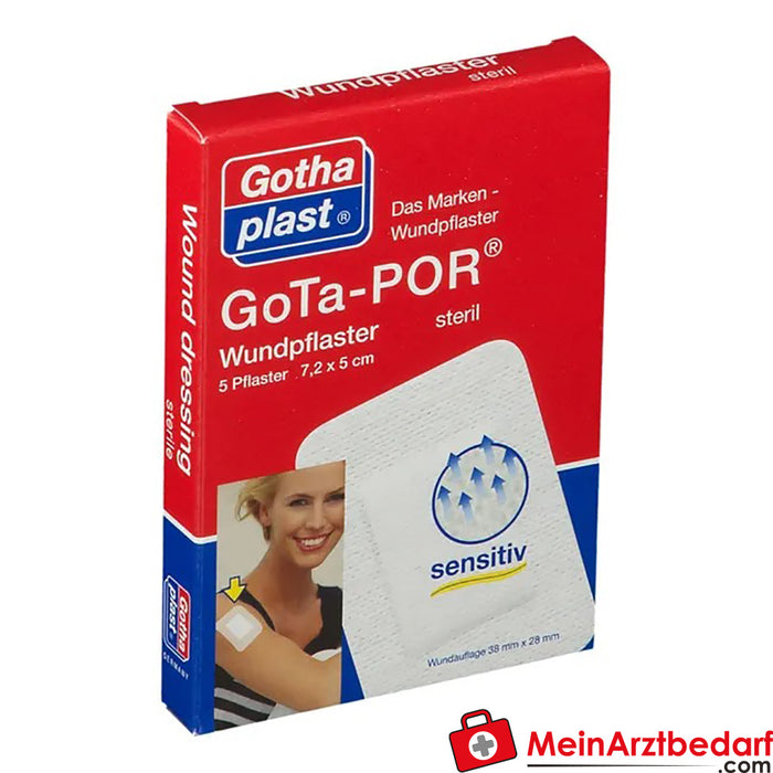 GoTa-POR® 无菌伤口膏药 5 厘米 x 7.2 厘米，5 块。