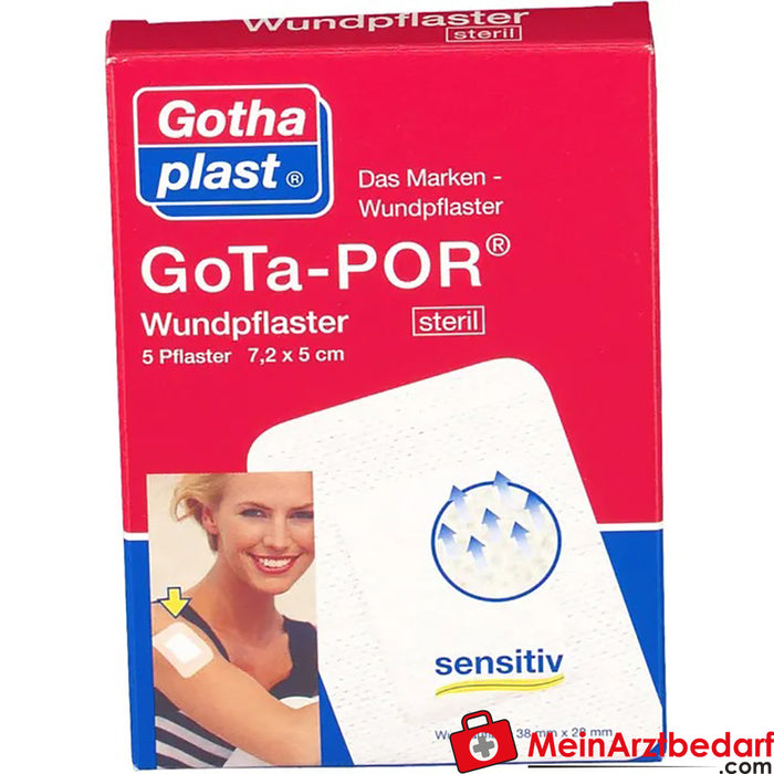 GoTa-POR® 无菌伤口膏药 5 厘米 x 7.2 厘米，5 块。