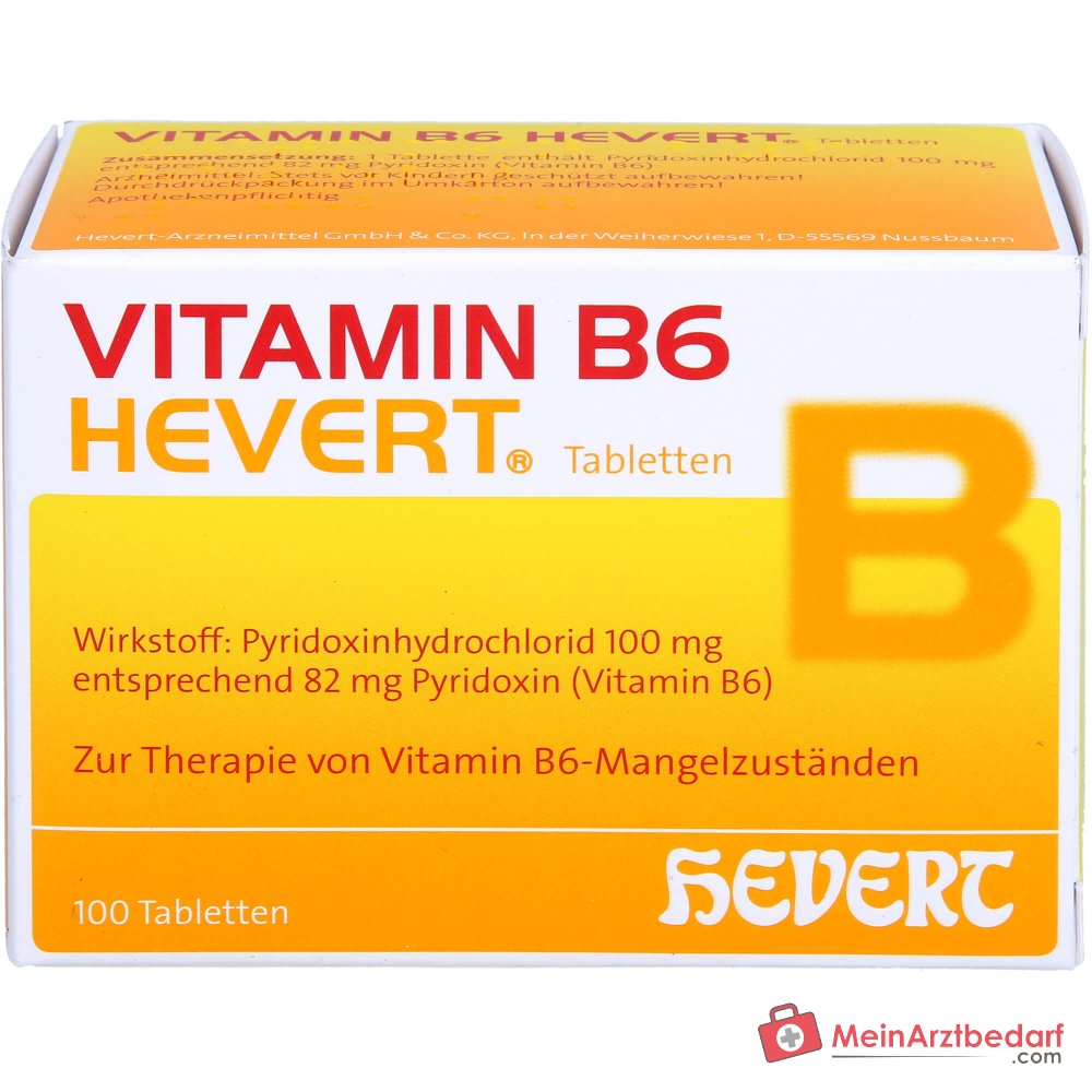 Hevert Vitamin B6 Pyridoxinhydrochlorid Tabletten, 100 Stück