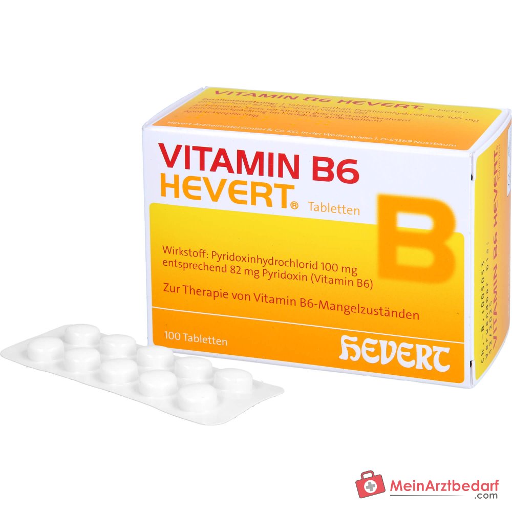 Hevert Vitamin B6 Pyridoxinhydrochlorid Tabletten, 100 Stück