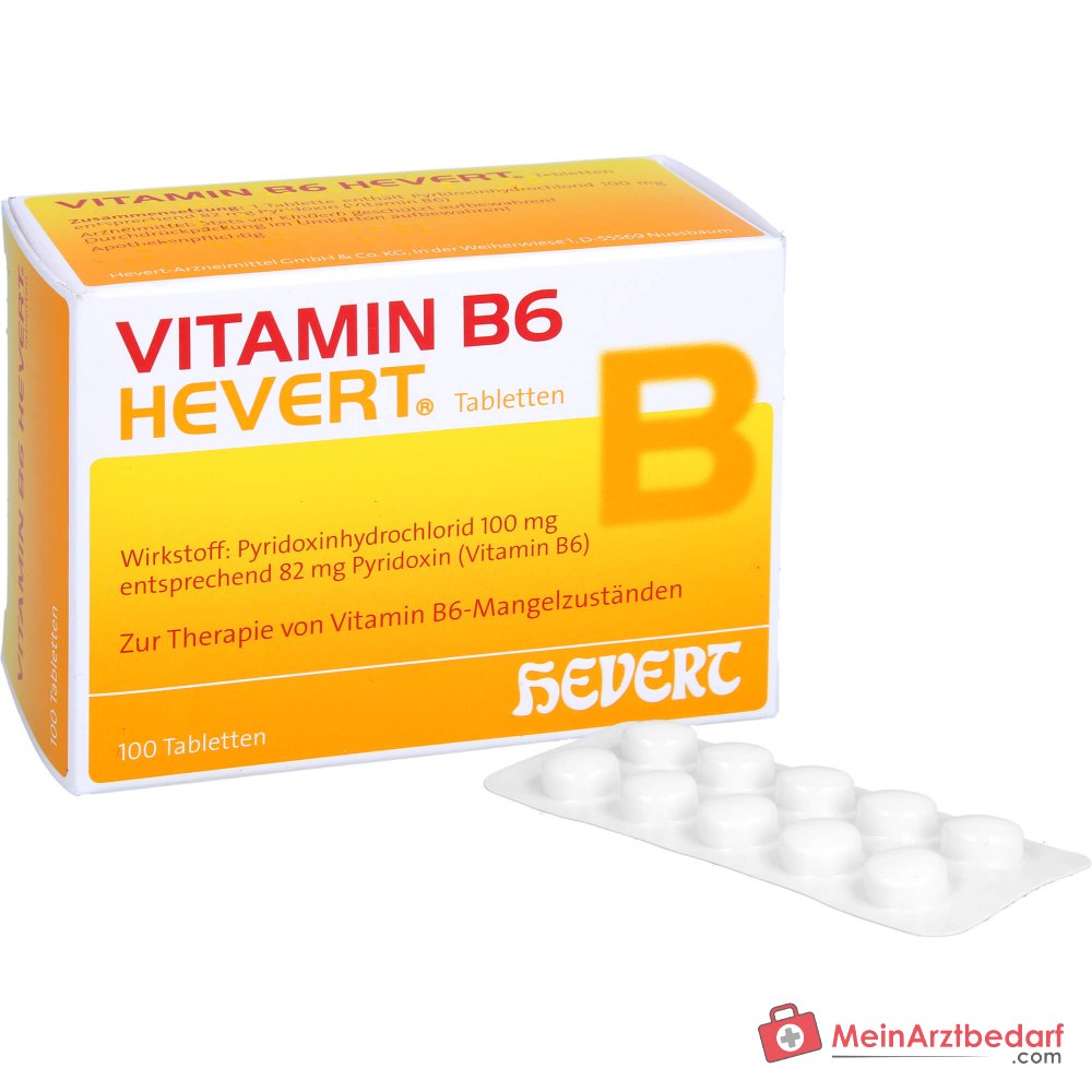 Hevert Vitamin B6 Pyridoxinhydrochlorid Tabletten, 100 Stück