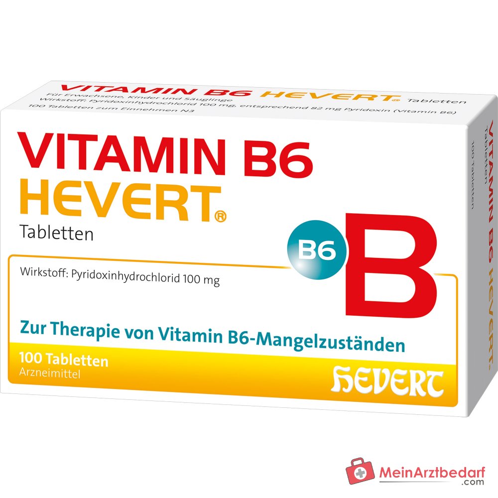 Hevert Vitamin B6 Pyridoxinhydrochlorid Tabletten, 100 Stück