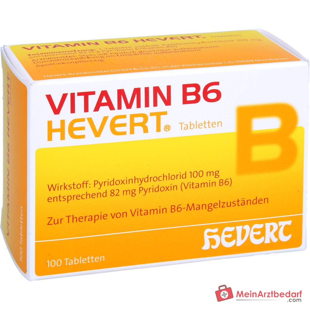 Hevert Vitamin B6 Pyridoxinhydrochlorid Tabletten, 100 Stück