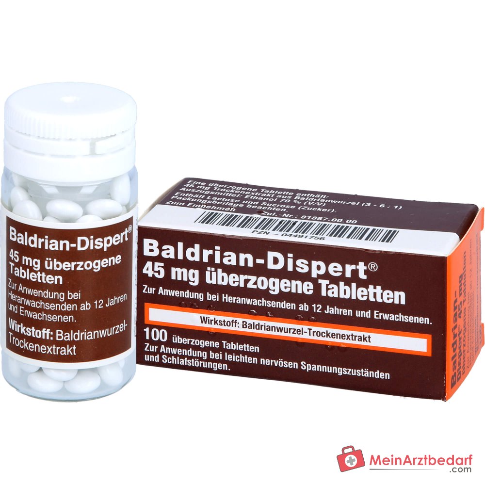 Baldrian Dispert 45 mg überzogene Tabletten, 100 Stk.