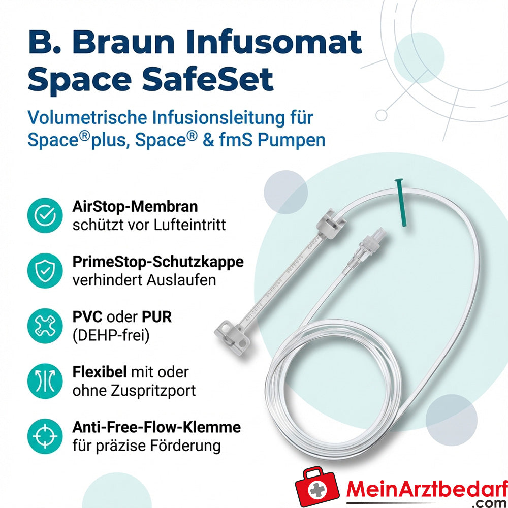 B. Braun Infusomat Space SafeSet Infusionsleitung PVC/PUR kompatibel mit Spaceplus/Space/fmS 100 St.