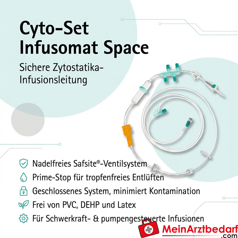 B. Braun Cyto-Set Infusomat Space Infusionsleitung nadelfrei Safsite Prime-Stop PVC-frei