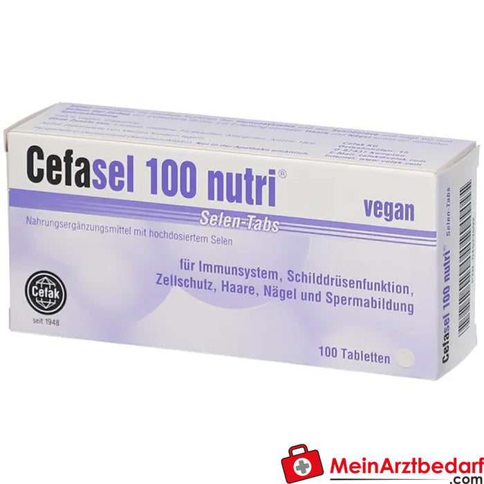 Cefasel 100 nutri® 硒片，100 片。