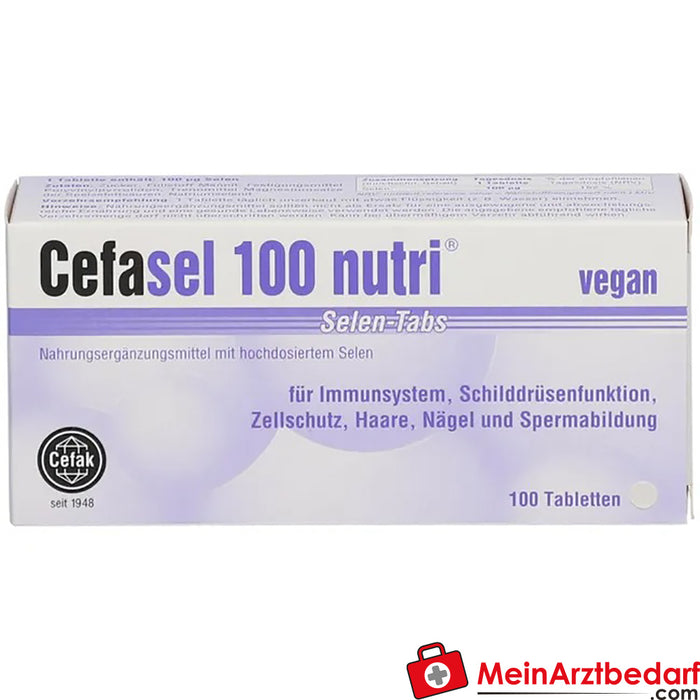 Cefasel 100 nutri® 硒片，100 片。