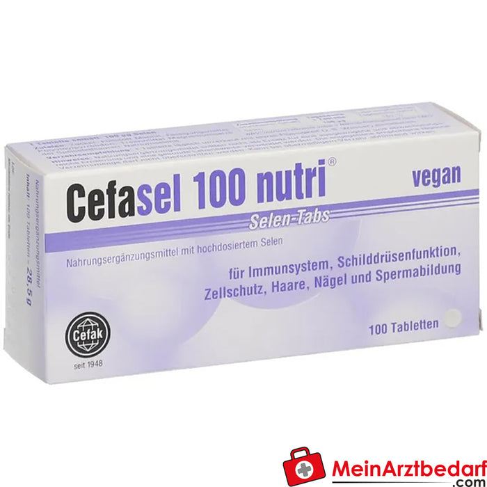 Cefasel 100 nutri® 硒片，100 片。