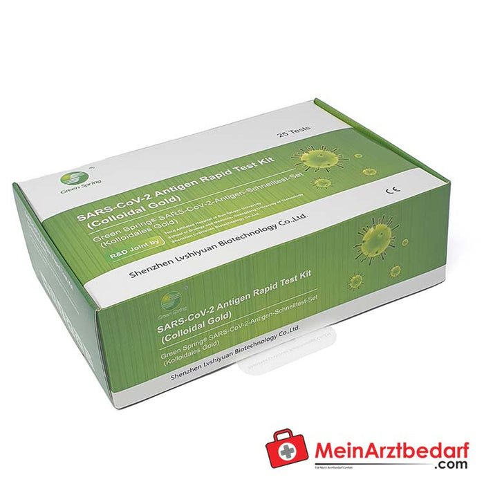 Green Spring® 4 合 1 COVID-19 抗原快速检测试剂盒，25 件装。