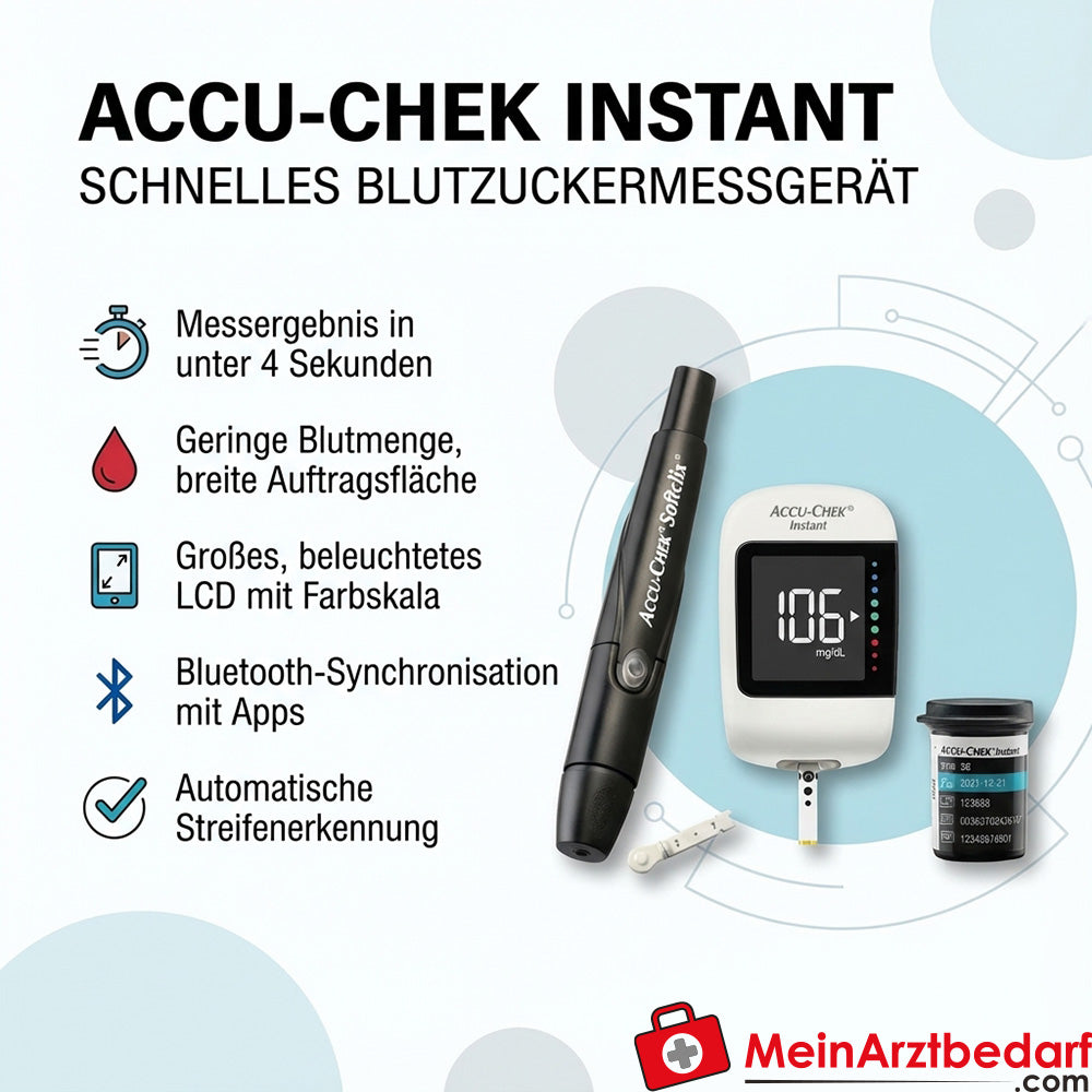 Misuratore di glicemia Accu-Chek Instant Set (mg/dL) con 10 strisce reattive