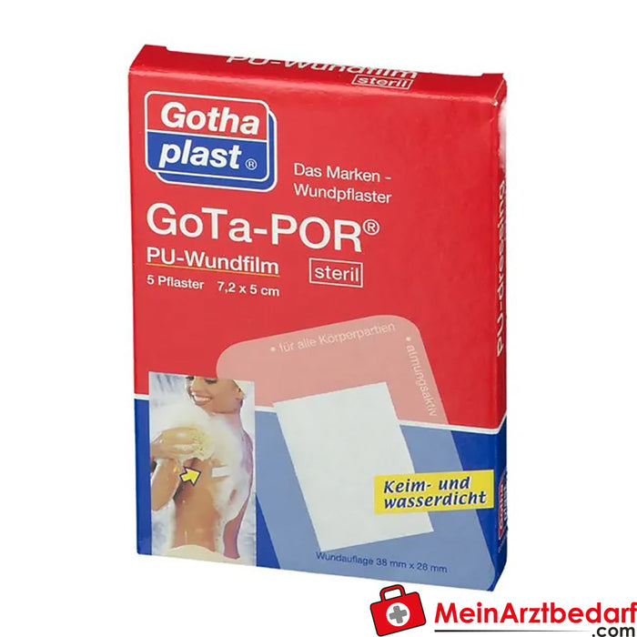 Gota-POR PU 无菌伤口薄膜 7.2 厘米 x 5 厘米，5 件。