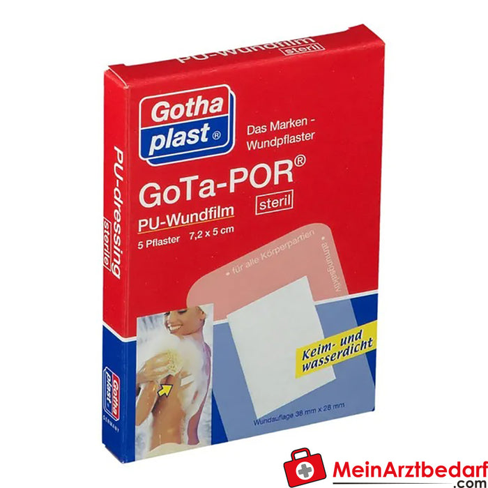 Gota-POR PU 无菌伤口薄膜 7.2 厘米 x 5 厘米，5 件。