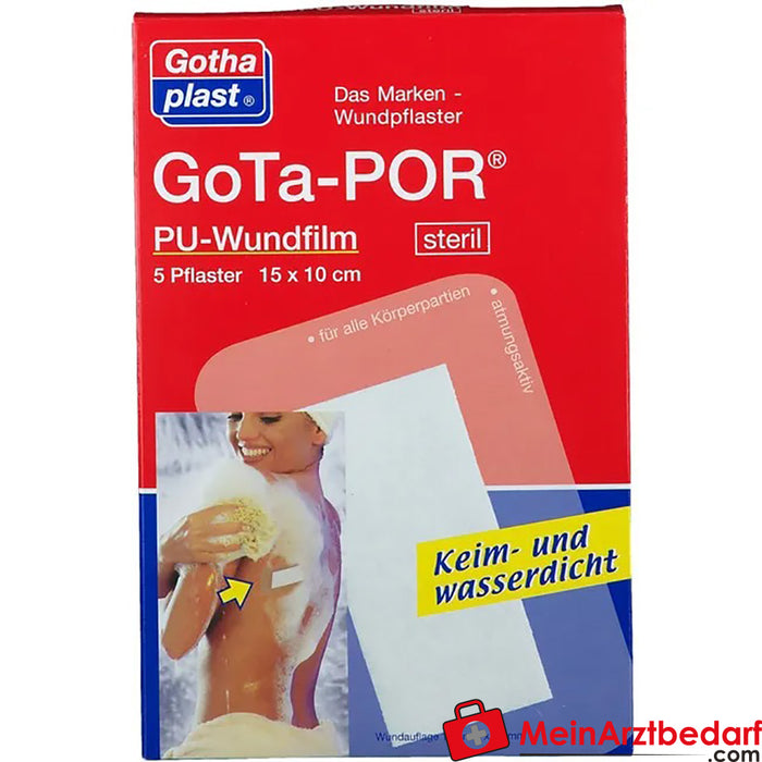 GoTa-POR Pellicola per ferite in PU sterile 15 cm x 10 cm, 5 pz.