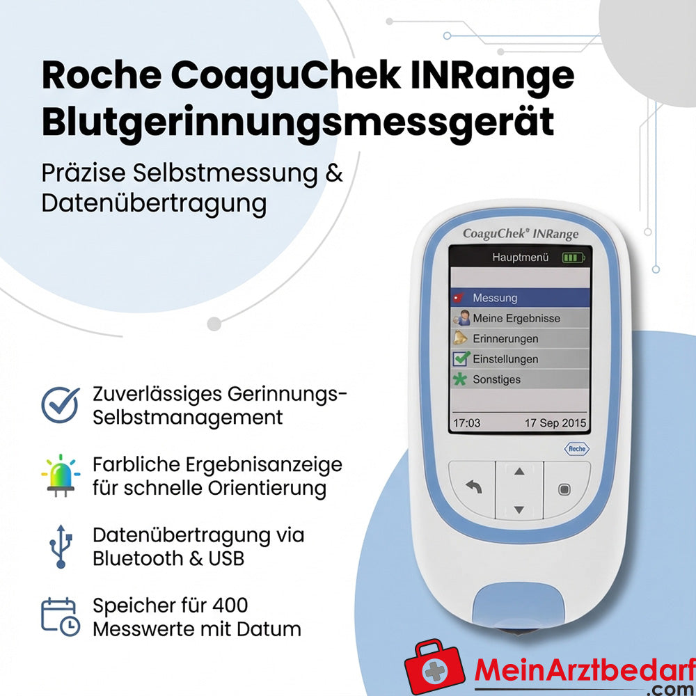 CoaguChek INRange Blutgerinnungsmessgerät mit Systemtasche