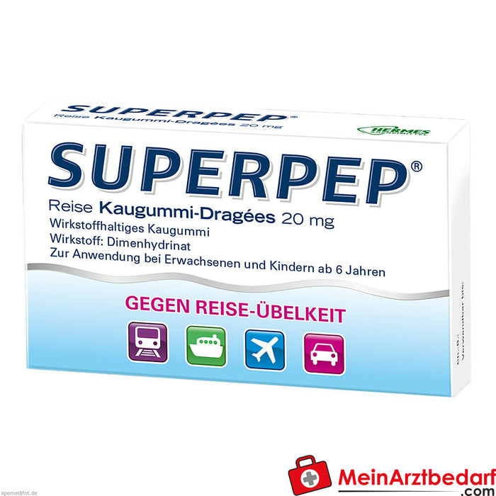 Superpep travel goma de mascar pastilhas 20mg