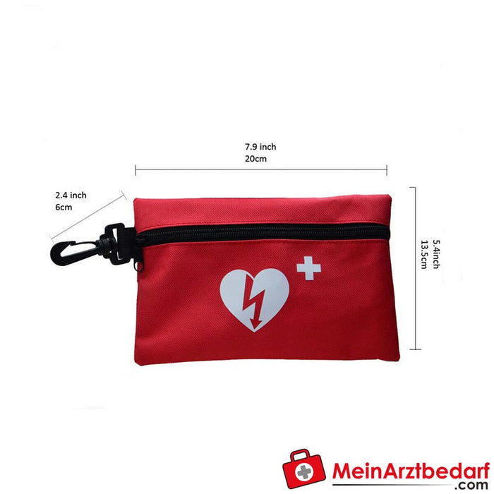 Kit de reanimación para primeros auxilios - Kit de emergencia DEA rojo completo