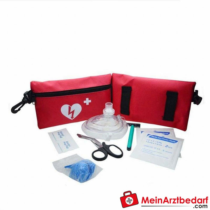 Kit de reanimación para primeros auxilios - Kit de emergencia DEA rojo completo