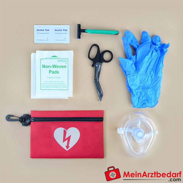 Kit di primo soccorso per la rianimazione - Kit di emergenza DAE rosso completo