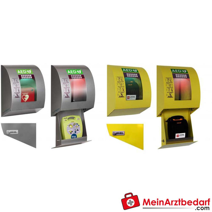 SixCase AED duvar dolabı genişletilmiş versiyon (paslanmaz çelik/alüminyum)