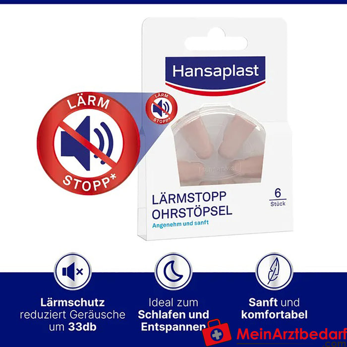 Tampões para os ouvidos Hansaplast Noise Stop, 6 unid.