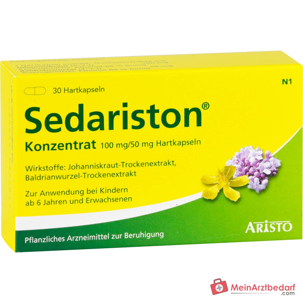 Aristo Pharma Sedariston Konzentrat Johanniskraut-Trockenextrakt / Baldrianwurzel-Trockenextrakt Hartkapseln, 30 St.
