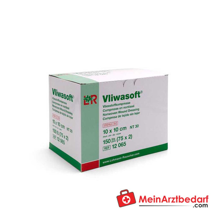 Compressa não tecida L&R Vliwasoft não esterilizada, 100 unidades.