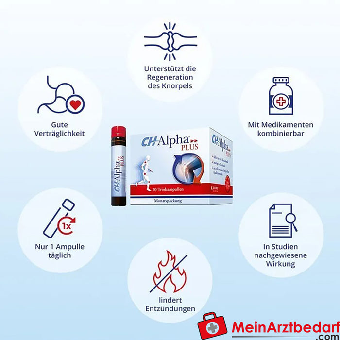 Ampułki kolagenowe CH-Alpha PLUS dla zdrowych stawów i chrząstek z ekstraktem z dzikiej róży i witaminą C