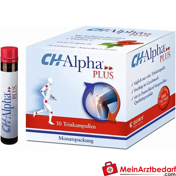 Sağlıklı eklemler ve kıkırdak için kuşburnu özü ve C vitamini içeren CH-Alpha PLUS eklem kolajen ampulleri