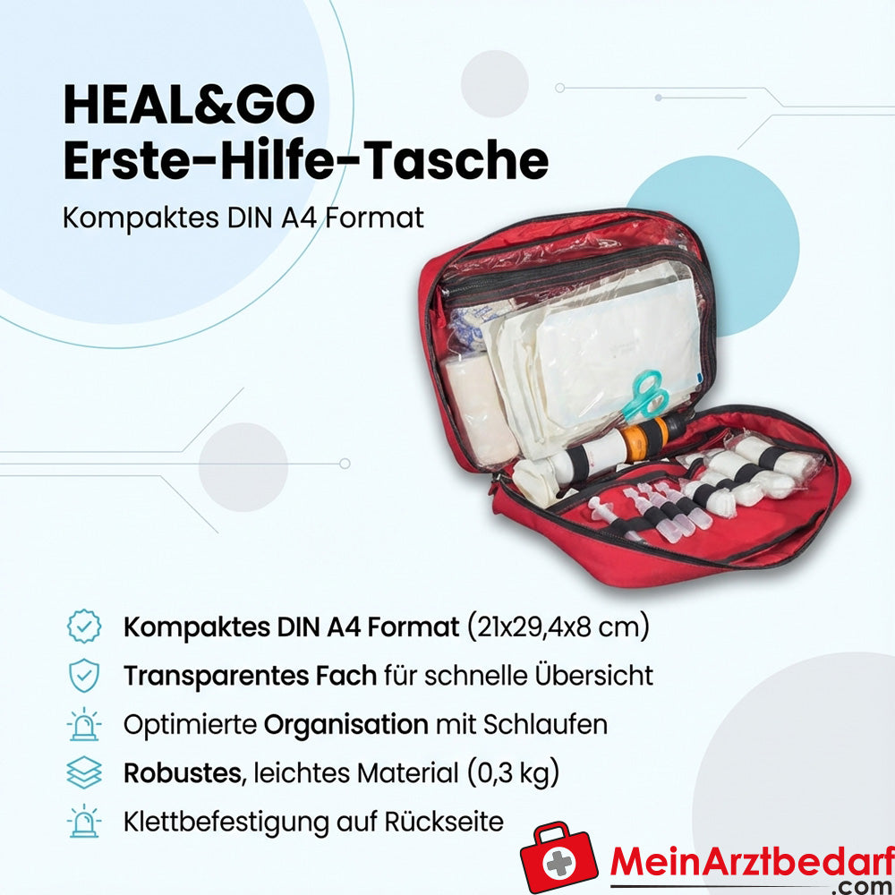 Elite Bags HEAL&GO Erste-Hilfe-Tasche DIN A4 rot 21 x 29,4 x 8 cm 100% Polyester