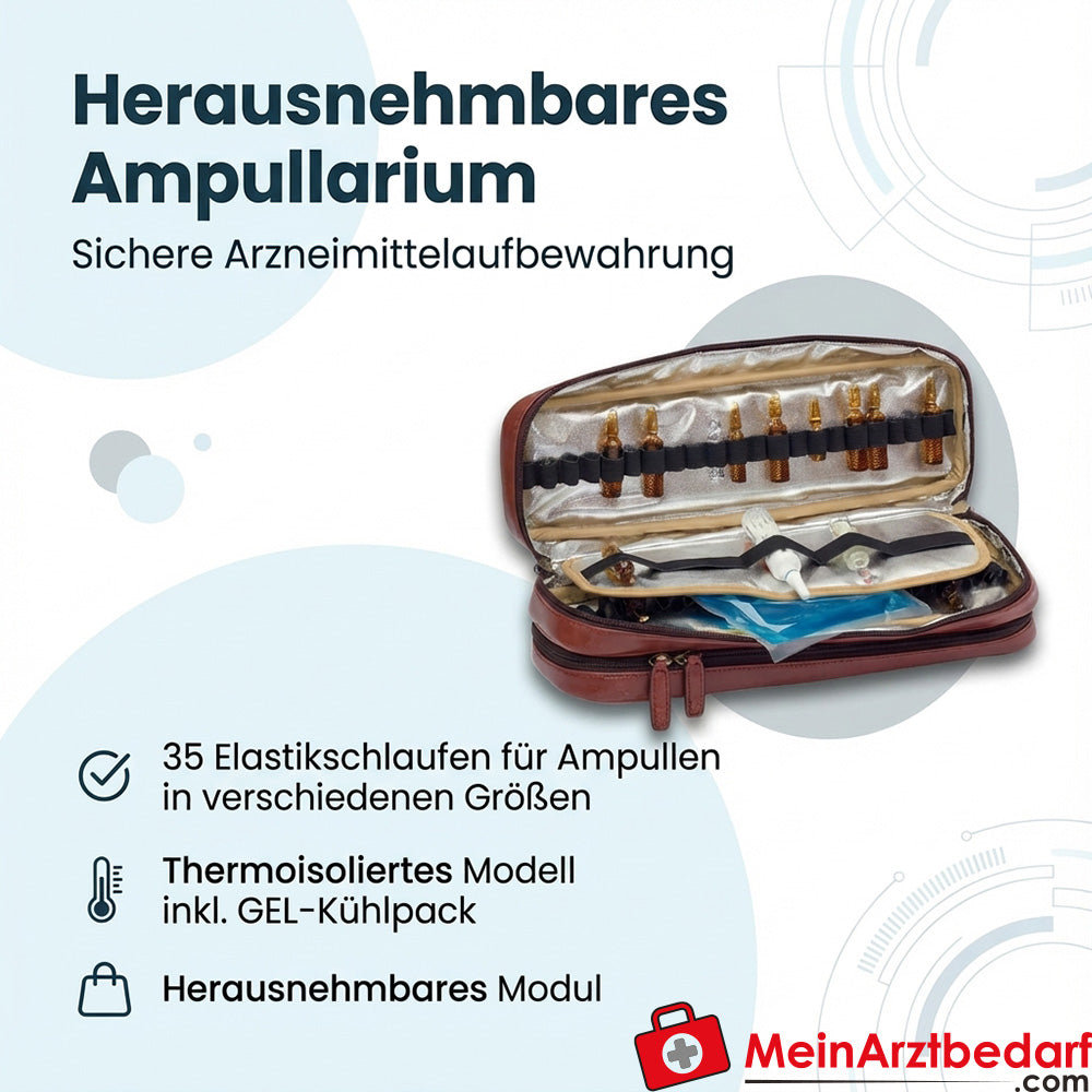 Elite Bags Doctors deluxe Arzttasche Leder 41x31x14 cm Braun