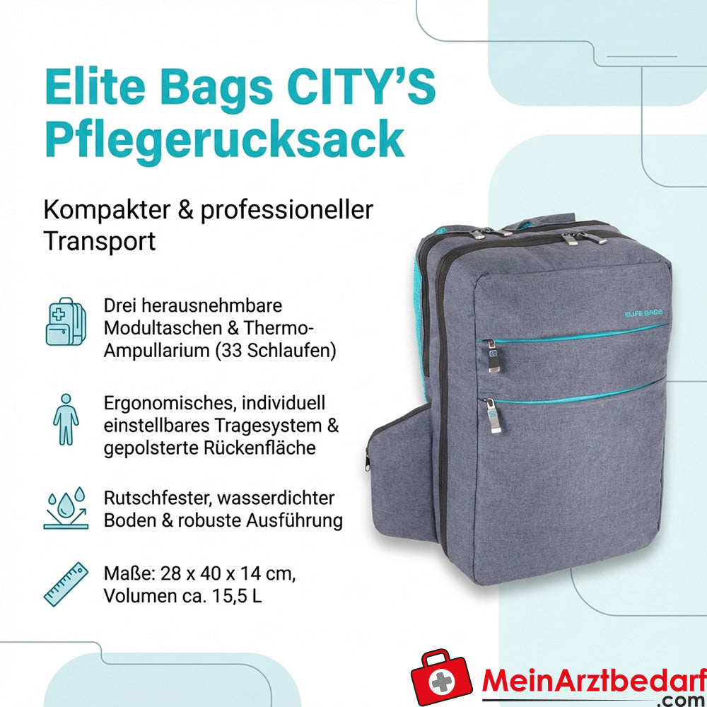 Elite Bags CITY'S Grooming Backpack Grey mottled 28 x 40 x 14 cm 15.5 L Polyester