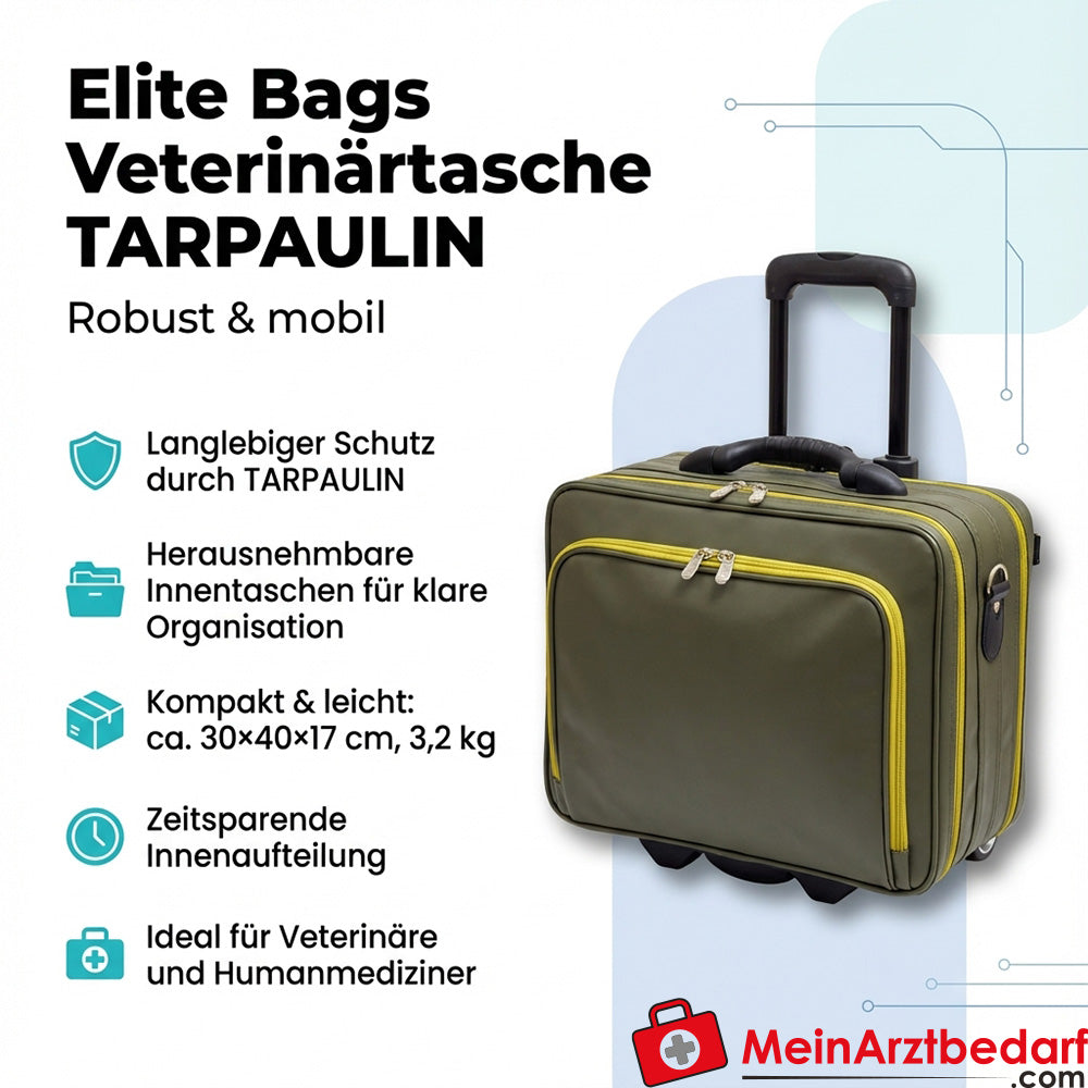 Elite Tassen veterinaire tas TARPAULIN 30×40×17 cm, 32,6 L, grijs