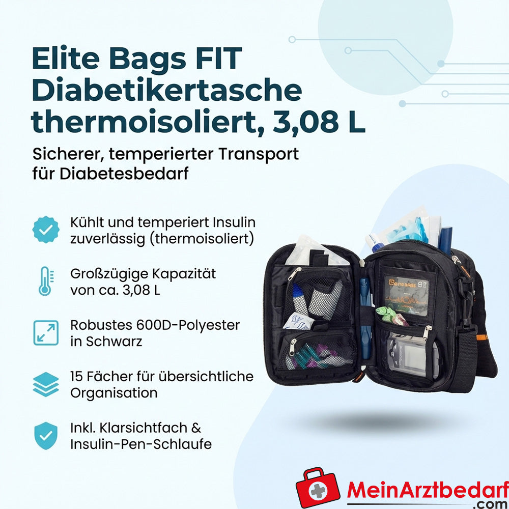 Elite Bags FIT borsa per diabetici termoisolata 3,08 L in poliestere 600D nero