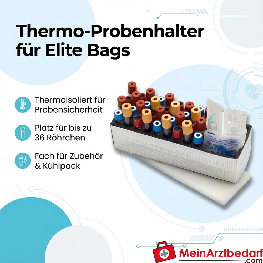 Elite Bags ROWS Labortasche für Blutentnahmen UN3373, 36 Röhrchen, 26×12×12 cm, blau
