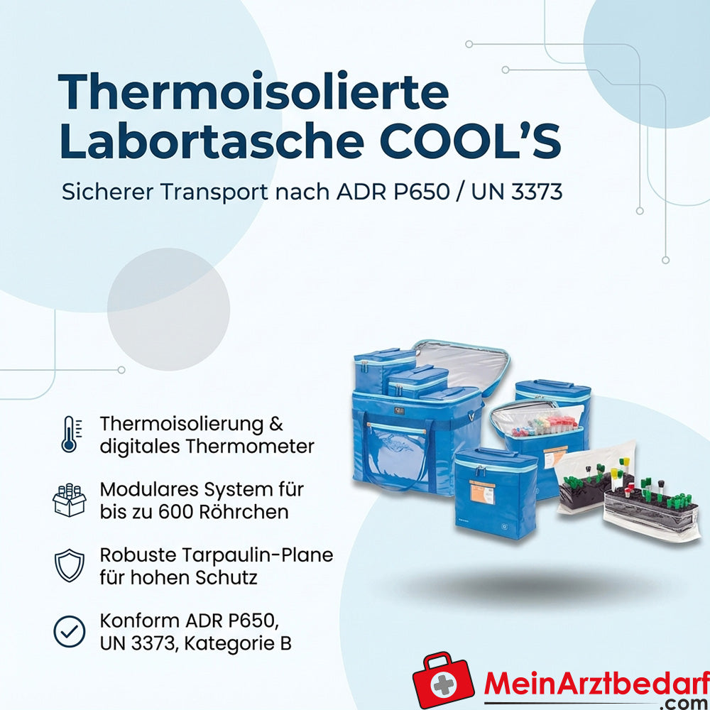 ELITE BAGS COOL'S Laboratoriumtas thermisch geïsoleerd 44×29×39 cm blauw ADR P650 UN 3373