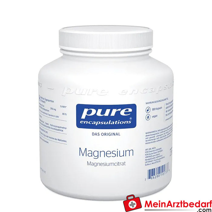 Pure Encapsulations® Magnesium (cytrynian magnezu), 180 szt.