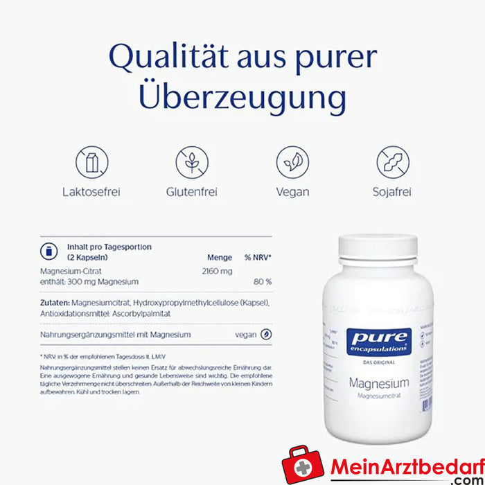 Pure Encapsulations® Magnezyum (magnezyum sitrat), 180 adet.