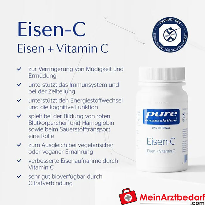 Pure Encapsulations® Iron-c, 60 Kapsül