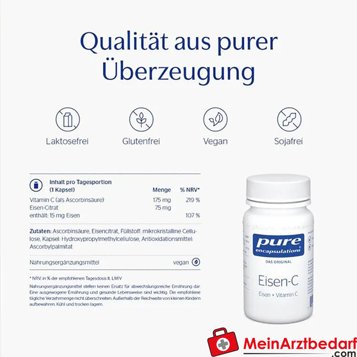 Pure Encapsulations® Iron-c, 60 Kapsül