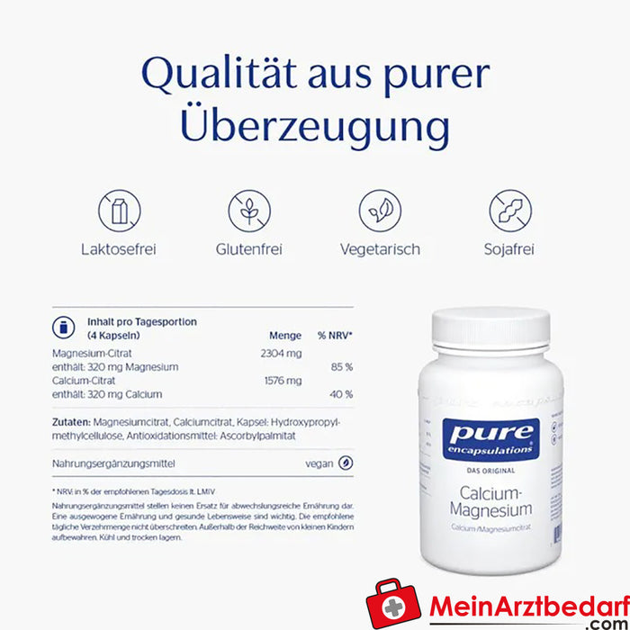 Pure Encapsulations® Citrato de cálcio/magnésio, 90 unid.