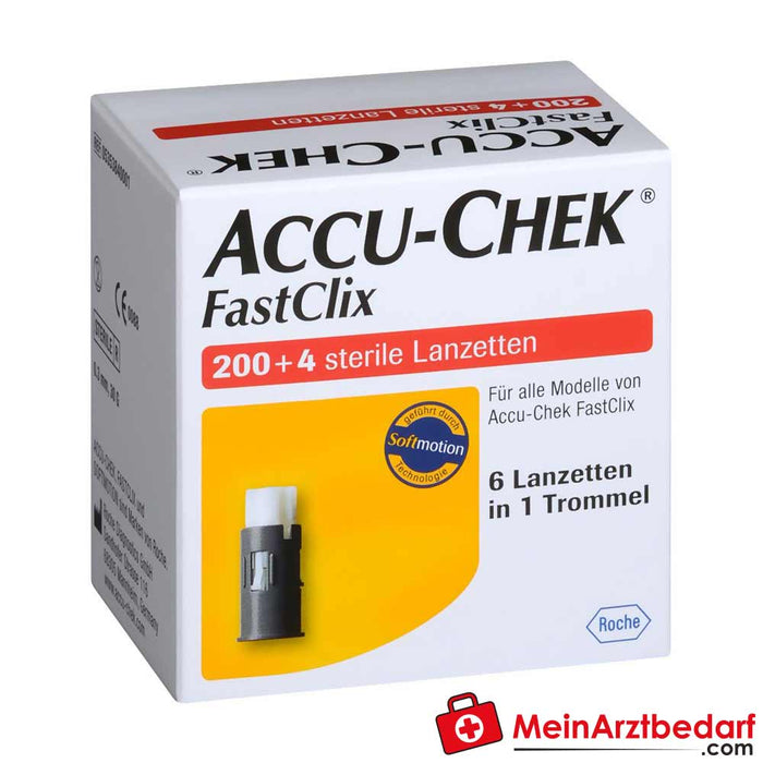 Lancetas estéreis Accu-Chek FastClix, 204 unidades