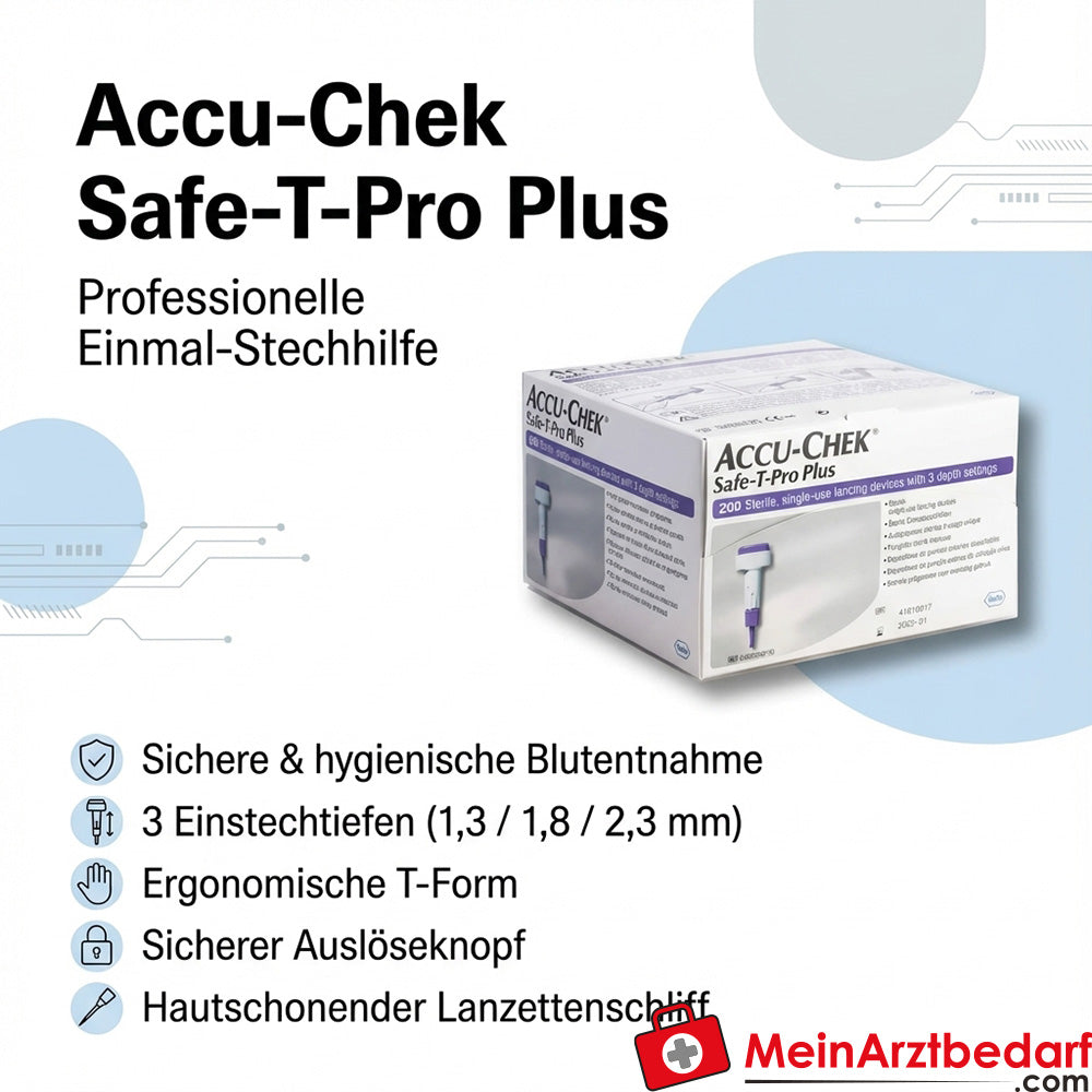 Accu-Chek Safe-T-Pro Plus autopiqueur à usage unique, 200 pièces