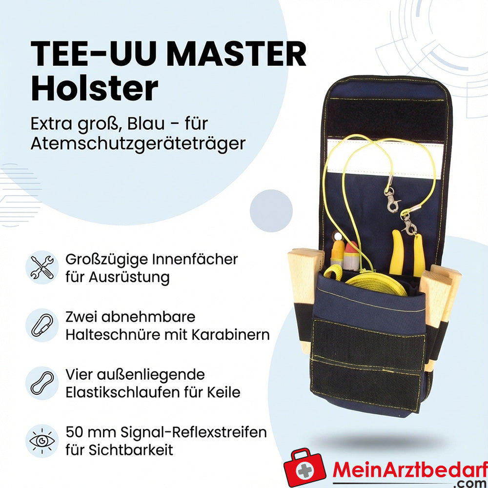 Kabura TEE-UU MASTER bardzo duża niebieska dla użytkowników aparatów oddechowych zapięcie VARIO paski odblaskowe 50 mm