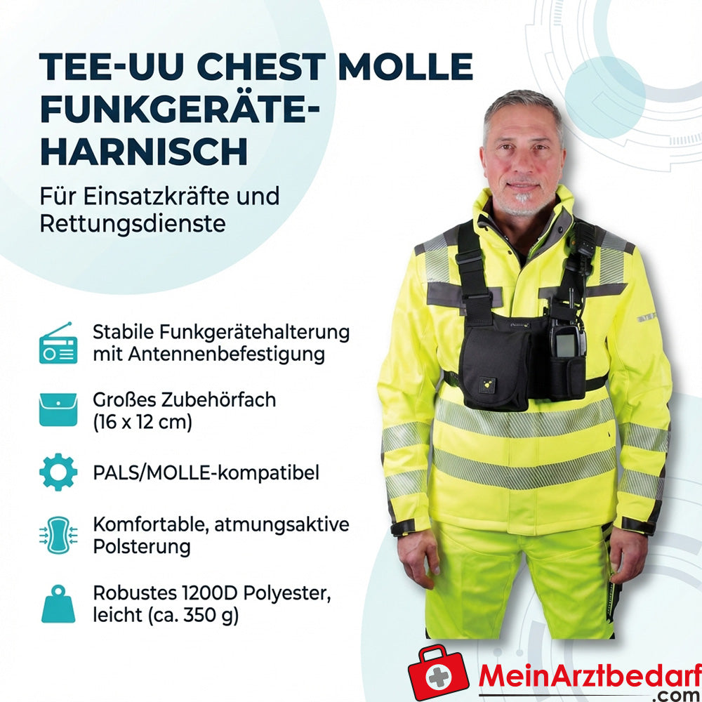 TEE-UU CHEST MOLLE harnais radio PALS/MOLLE 1200D polyester 23x18x6 cm noir