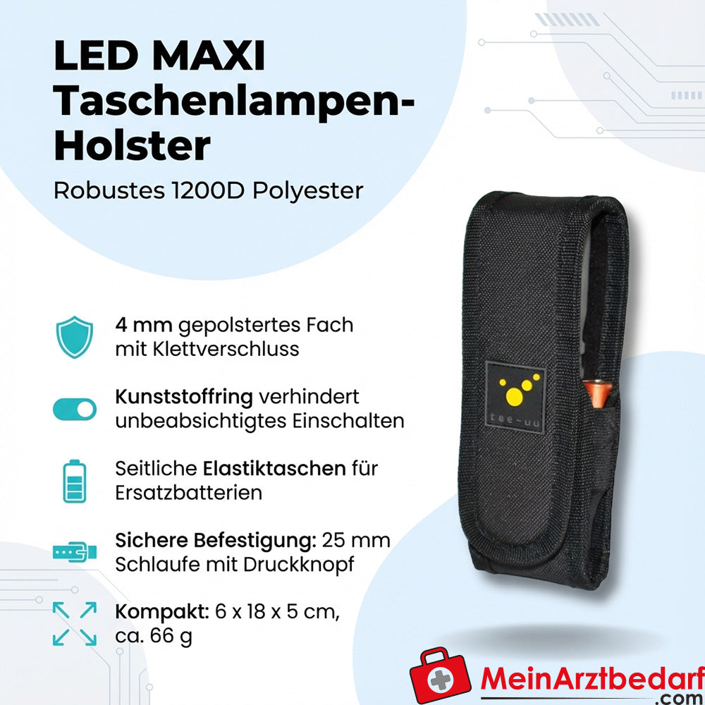 TEE-UU LED MAXI torch holster 1200D black 6x18x5 cm