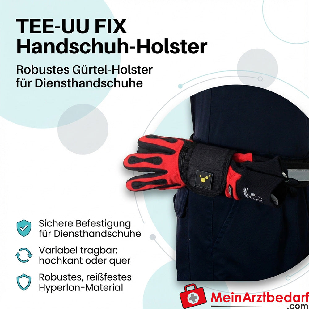 TEE-UU FIX handschoenenholster zwart Hyperlon 2-weg riemlus binnenvak voor wegwerphandschoenen