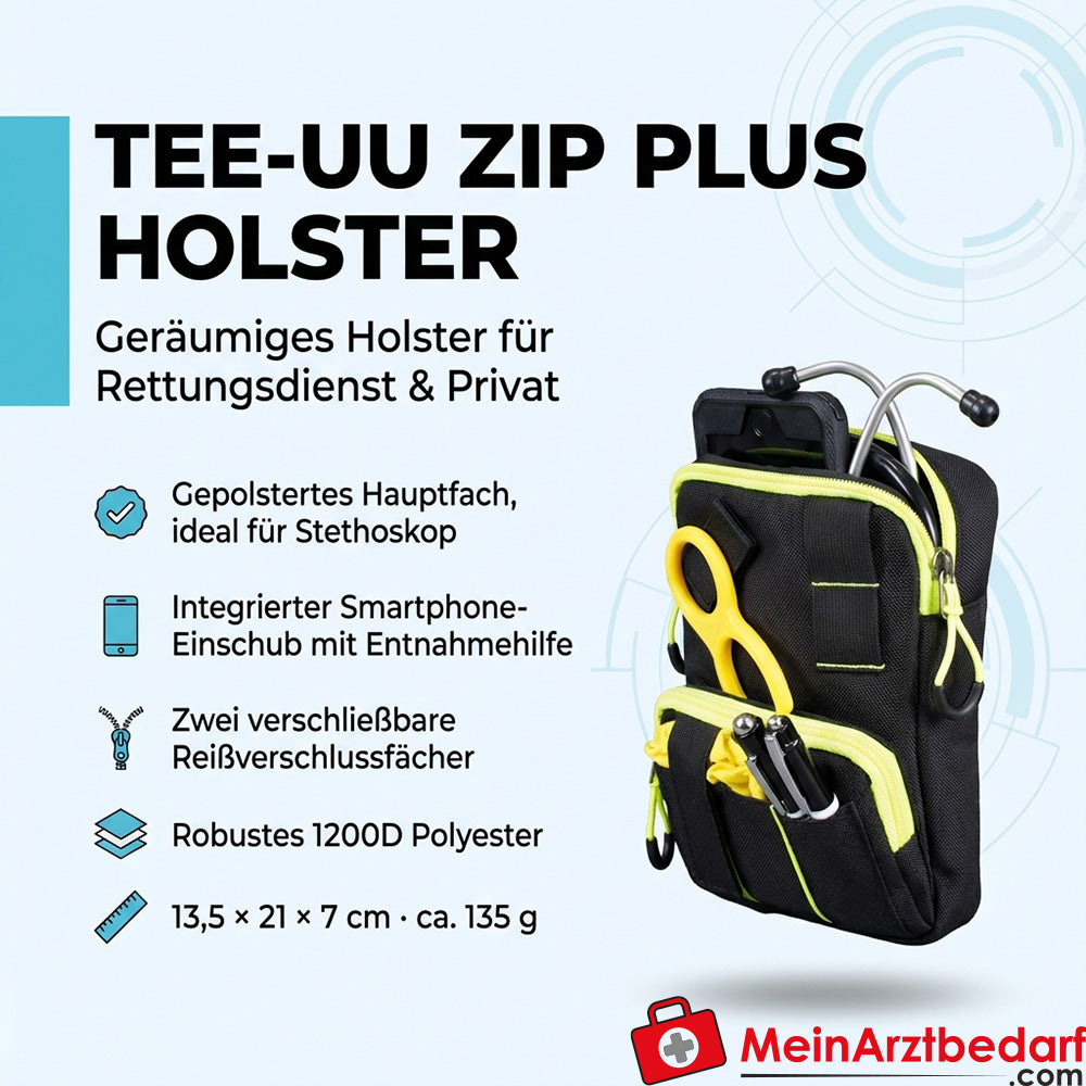 TEE-UU ZIP PLUS Holster 1200D Polyester 13,5x21x7 cm black